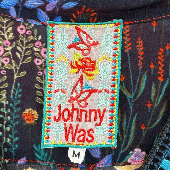 JW Johnny Was Trim V-Neck Blouse M - Picture 6 of 9